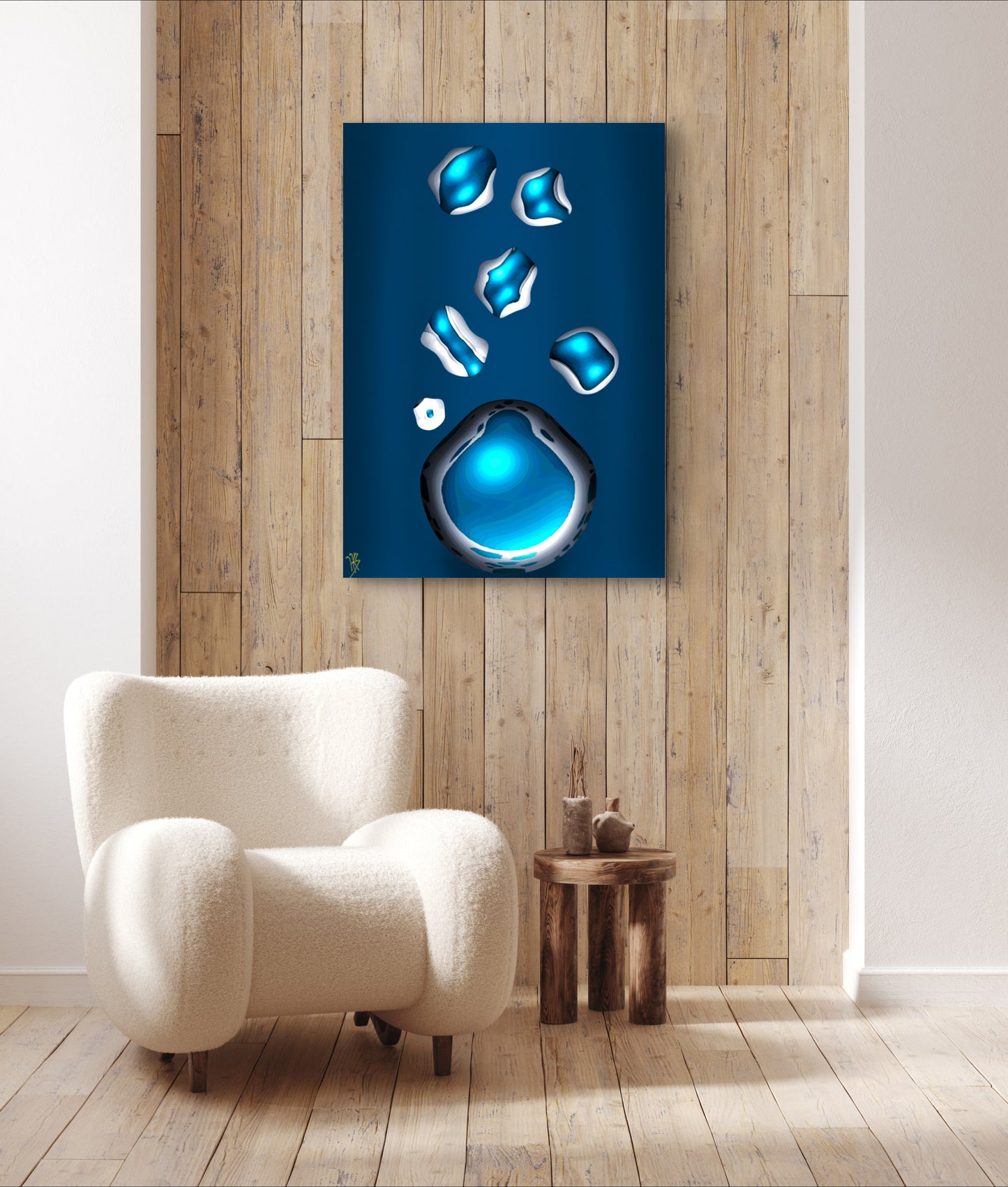 Formless: Topaz Iceberg - Only One, Limited Edition Art A1 Stretched Cotton Canvas Print