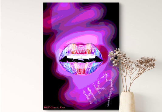Rainbow Glitter Lips - Purple - Special Edition Collection Art Print - A3