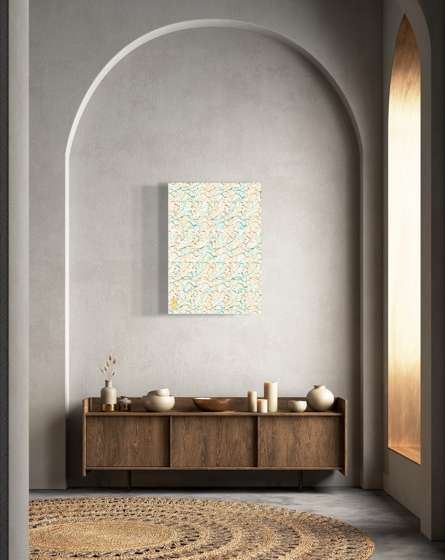 Interlocked Series: Lattice Love - Only One, Limited Edition Art A1 Stretched Cotton Canvas Print