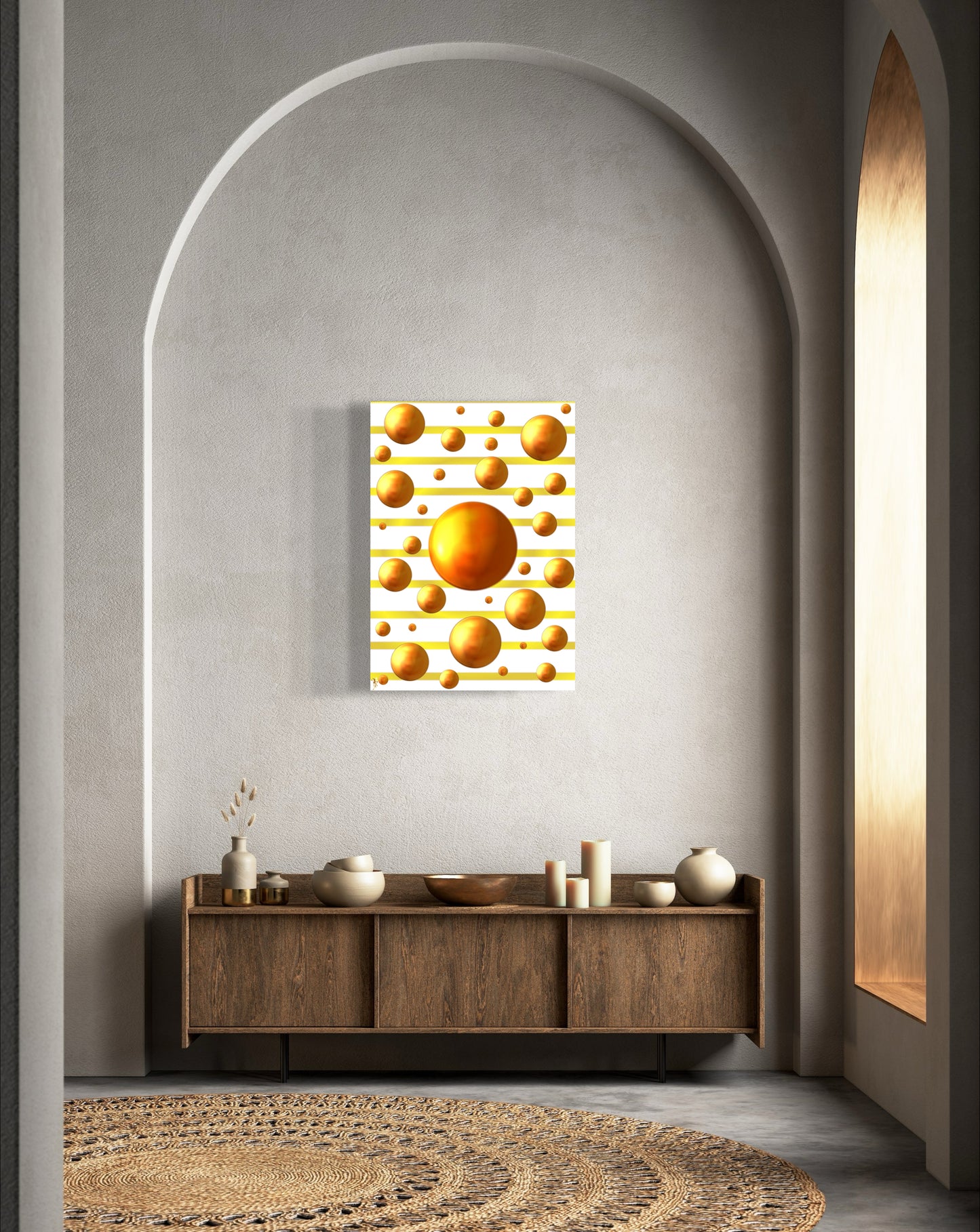 Serenity Spheres - Balance of Gold and White Limited Edition Art Print In Sizes A3-A1