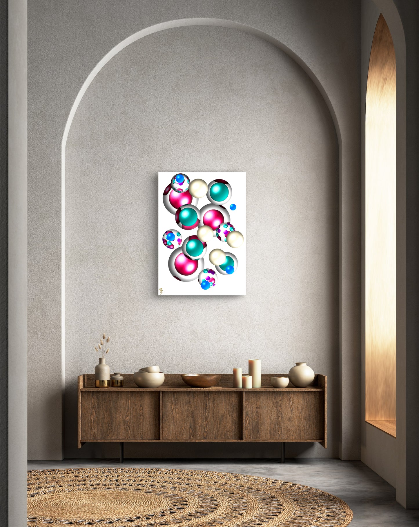 Falling Marbles: Cherry Speckled Rainbow - Limited Edition Art Print In Sizes A2-A1