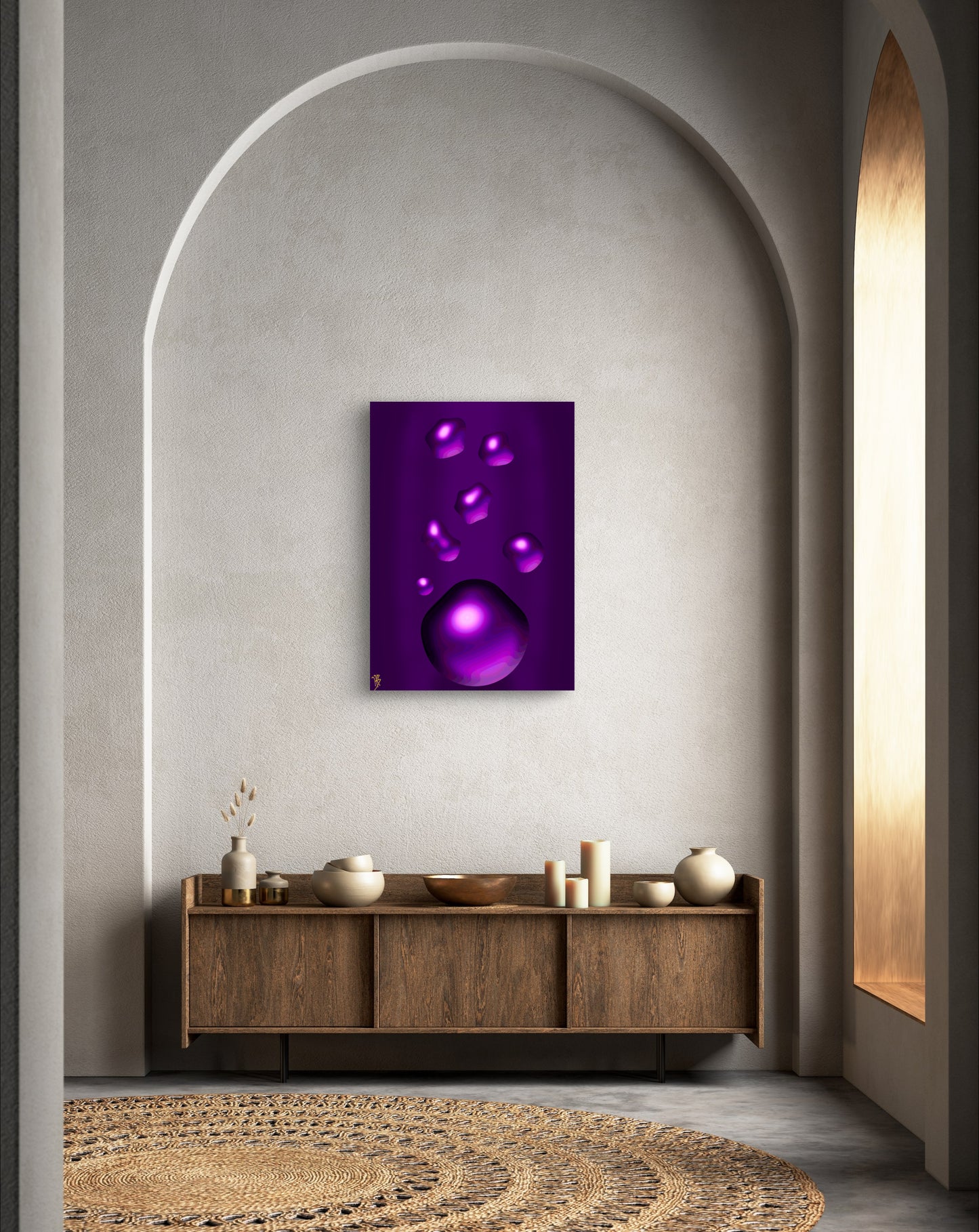 Formless: Liquid Amethyst - Only One, Limited Edition Art A1 Stretched Cotton Canvas Print