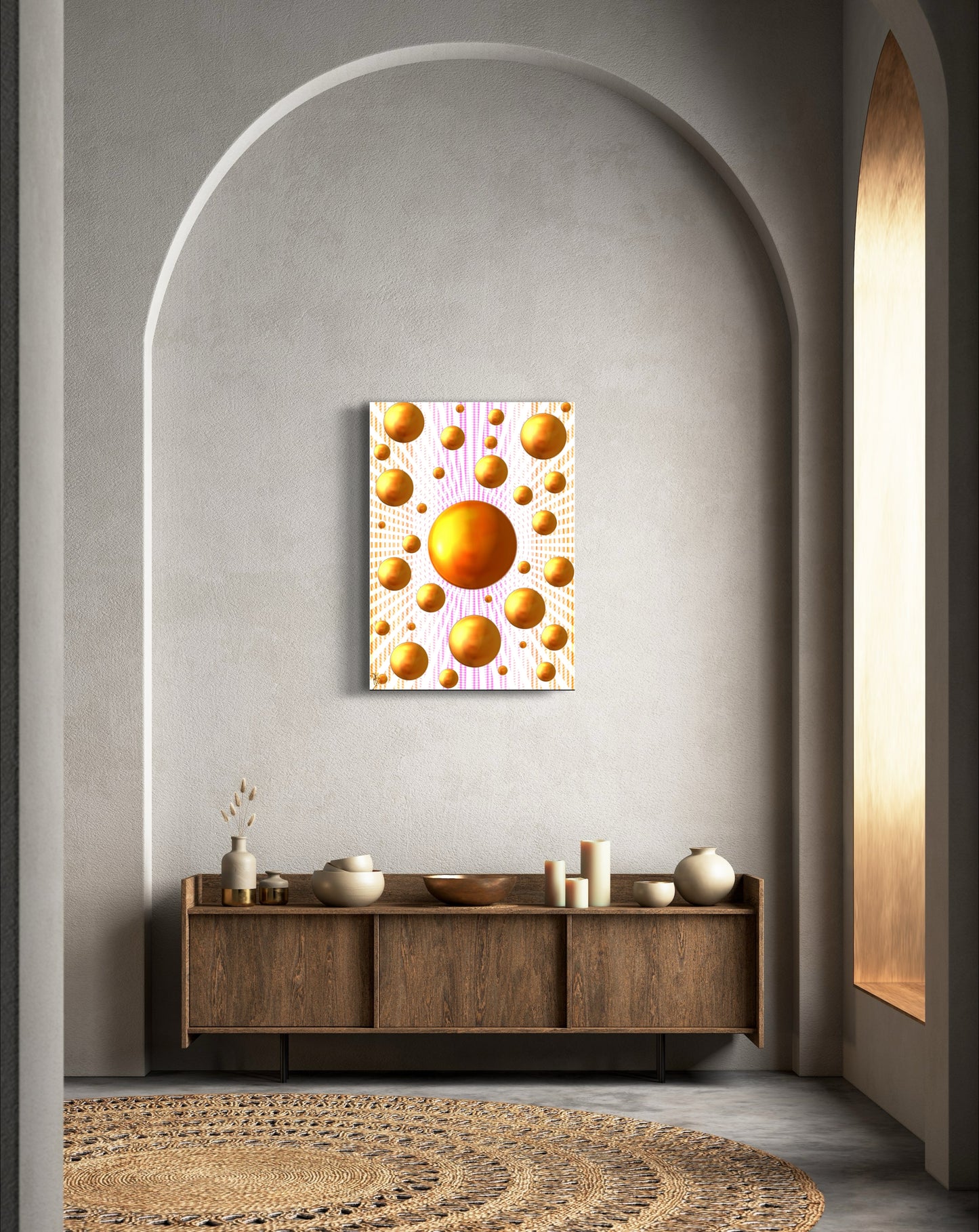 Serenity Spheres - Salmon Burst Limited Edition Art Print In Sizes A3-A1