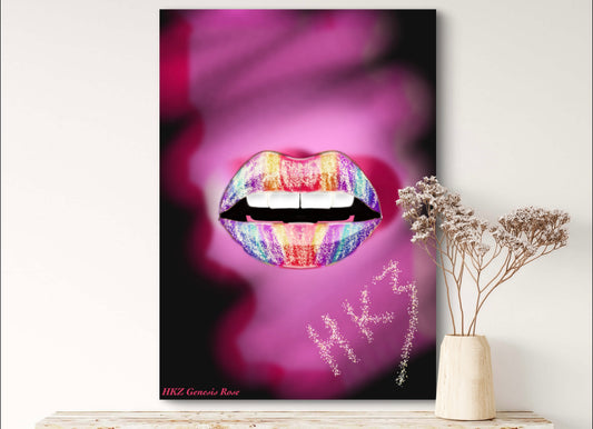 Rainbow Glitter Lips - Bold & Moist - Open Collection Art Prints - A3