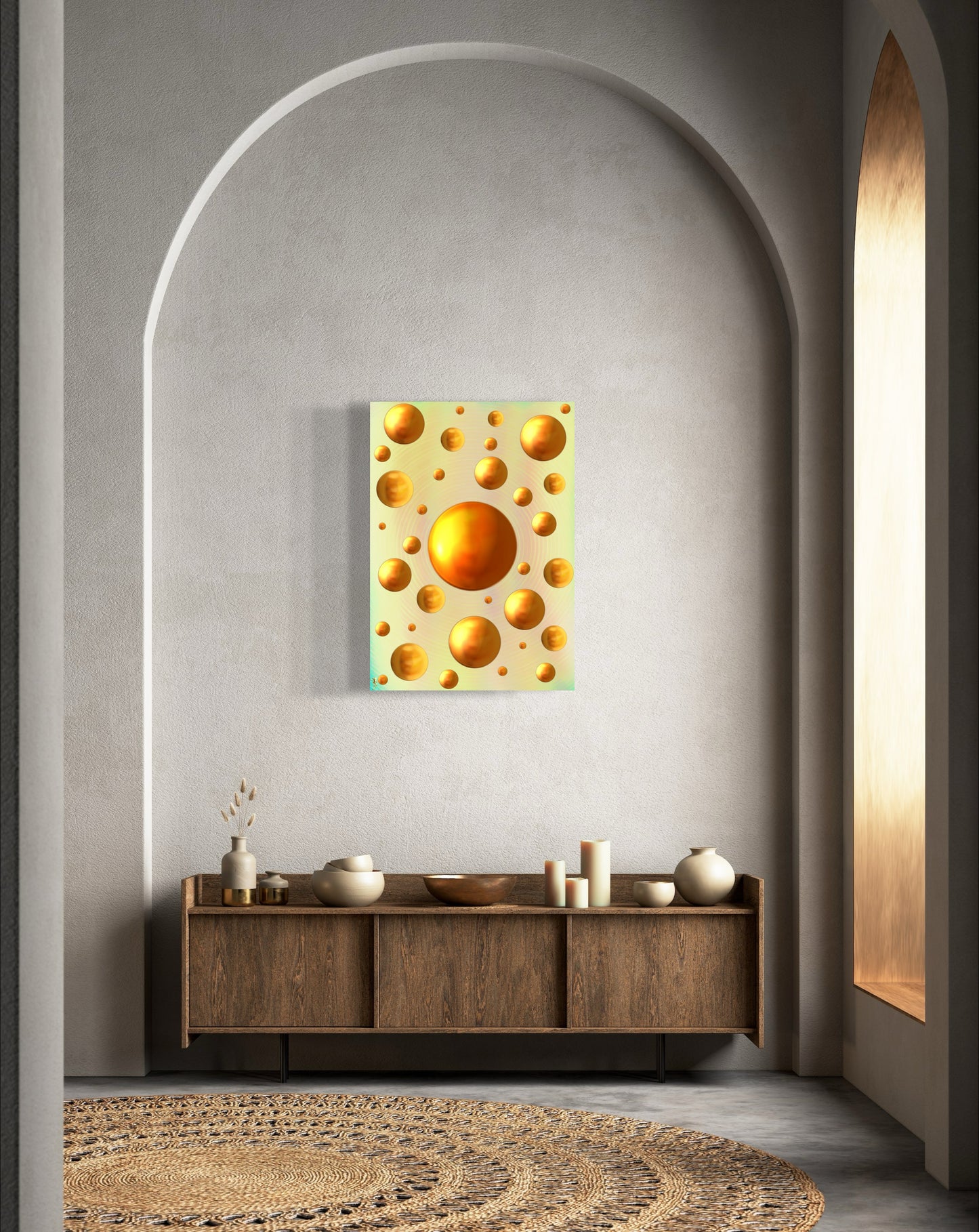 Serenity Spheres - Rose Gold Limited Edition Art Print In Sizes A3-A1